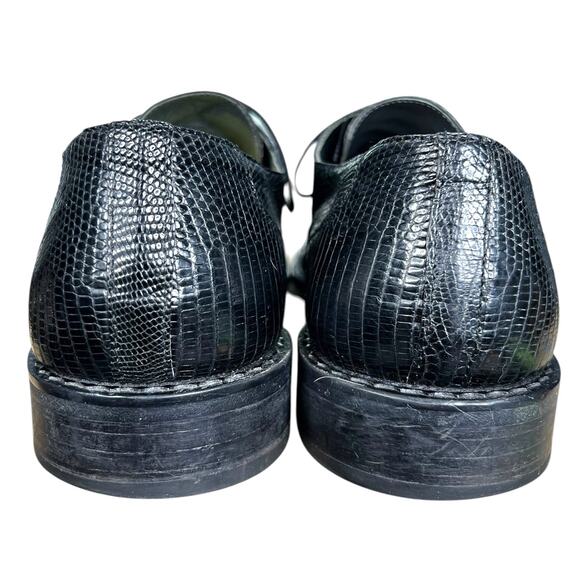 Vintage Slick Exotica Men’s Black Crocodile Leather Lace Up Oxford Size US 10 main image 4